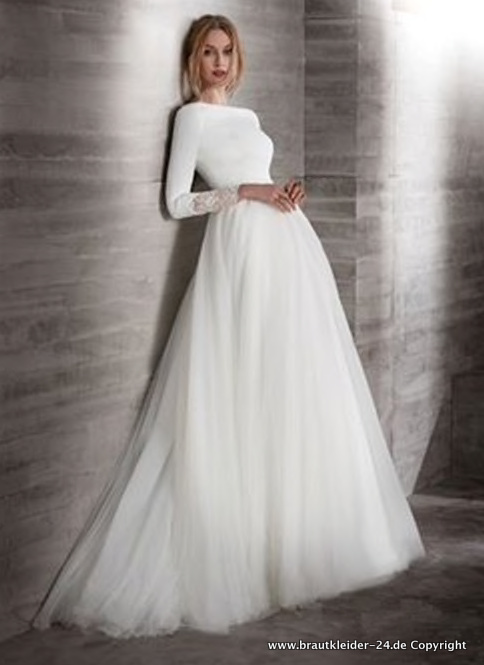 Elegantes Rückenfreies Hochzeitskleid Brautkleid mit&nbsp;Ärmel