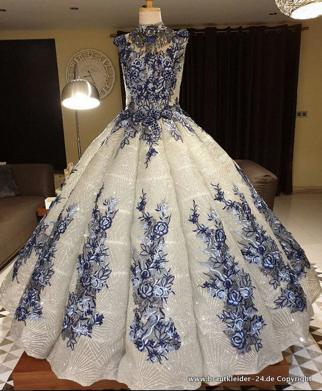 Luxus Quinceanera Brautkleid Hochzeitskleid mit Blumen&nbsp;Stickereien