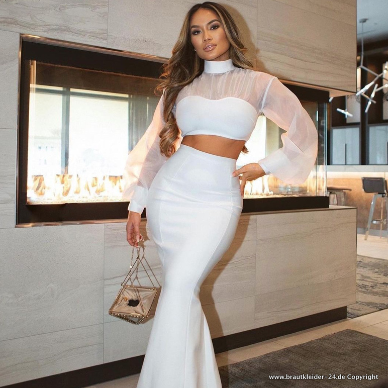 Sexy Bodycon Style Standesamtoutfit für die Braut in&nbsp;Weiß