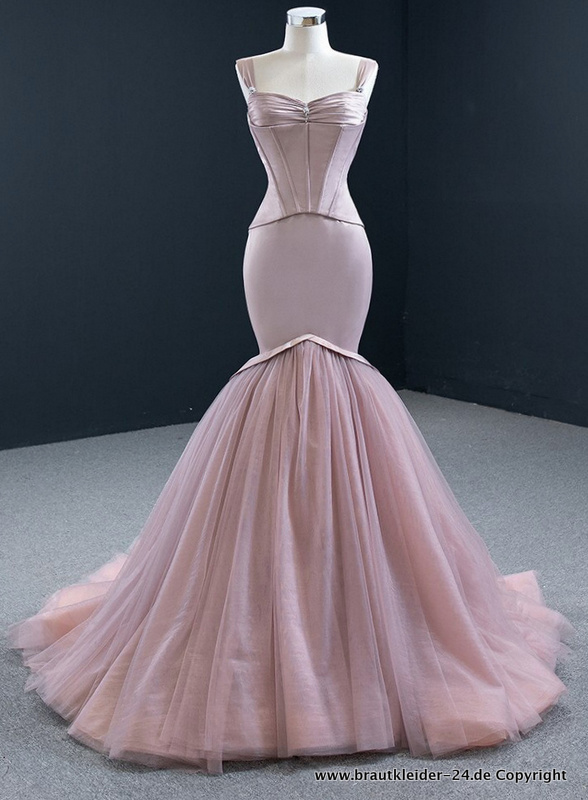 Meerjungfrau Pailletten Brautkleid in&nbsp;Rosa