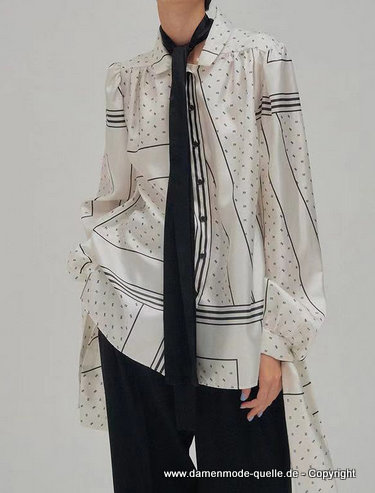 Lockere Print Damen Bluse