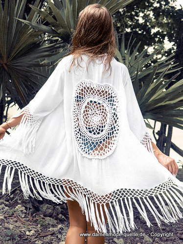 Sommer Strand Kimono in&nbsp;Weiss