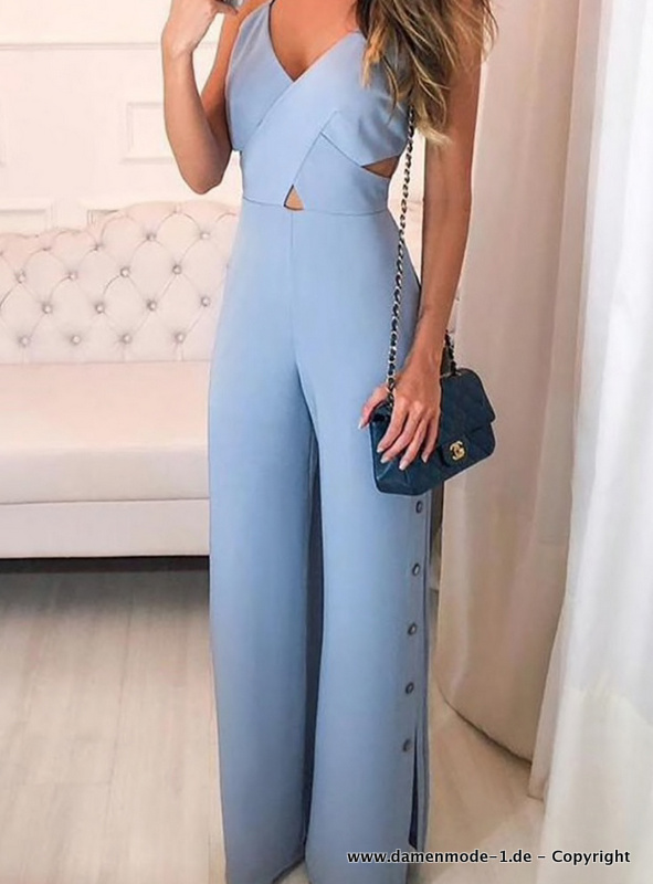 I Linie Jumpsuit Einteiler Overall Lang mit&nbsp;Kreuzmuster
