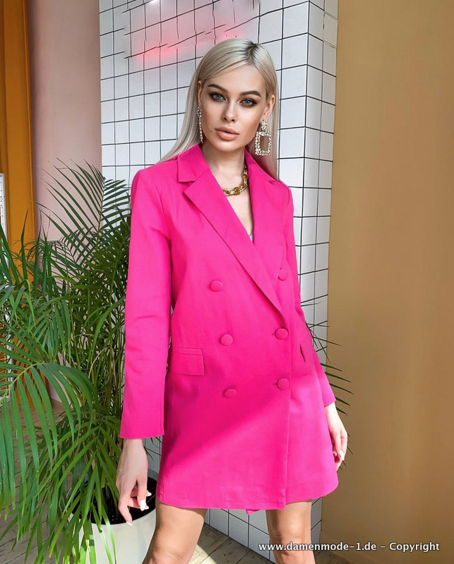 Langer Damen Blazer Elegant in Pink