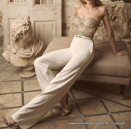 Schulterfreies Glitzer Pailletten Overall Jumpsuit&nbsp;Elegant