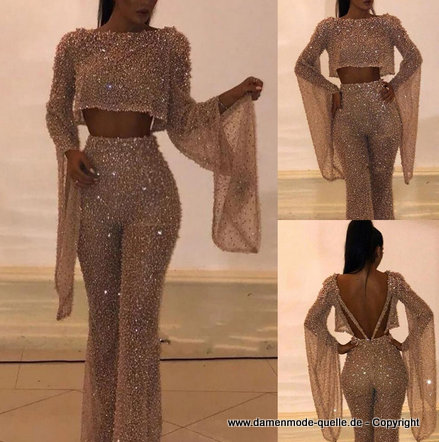 Sexy Clubwear Pailletten Outfit 