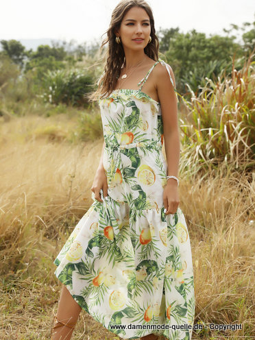 Spaghetti Träger Print Maxi&nbsp;Sommerkleid