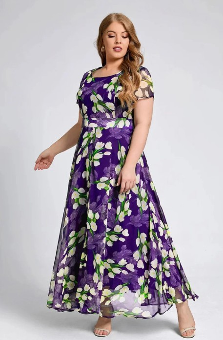 A Linie Chiffon Sommerkleid 2025 Ejla&nbsp;Lila