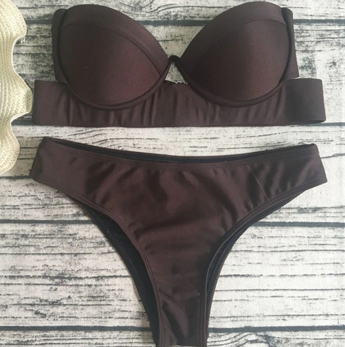 Bandeau Push Up Bikini Sigrid in&nbsp;Braun