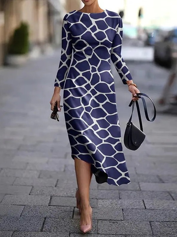 Elegantes Langarm Sommerkleid 2025 Elke&nbsp;Asymmetrisch