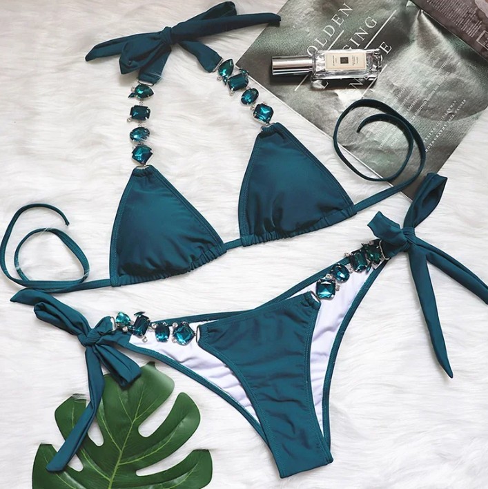 Halterneck Strass Bikini 2025 Sidney in&nbsp;Blau