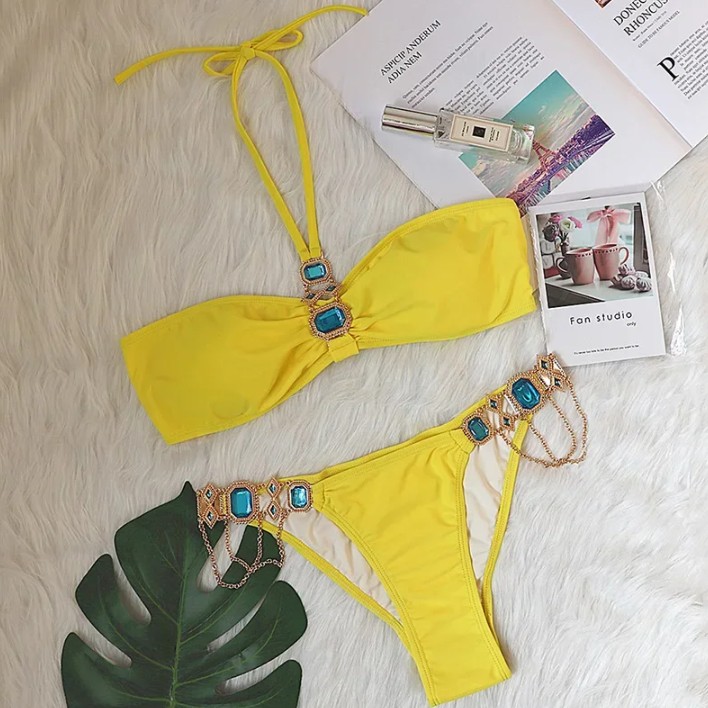 Halterneck Strass Bikini 2025 Sidney in&nbsp;Gelb