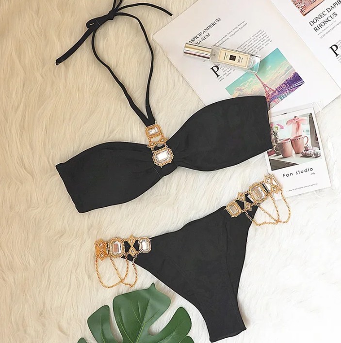 Halterneck Strass Bikini 2025 Sidney in&nbsp;Schwarz