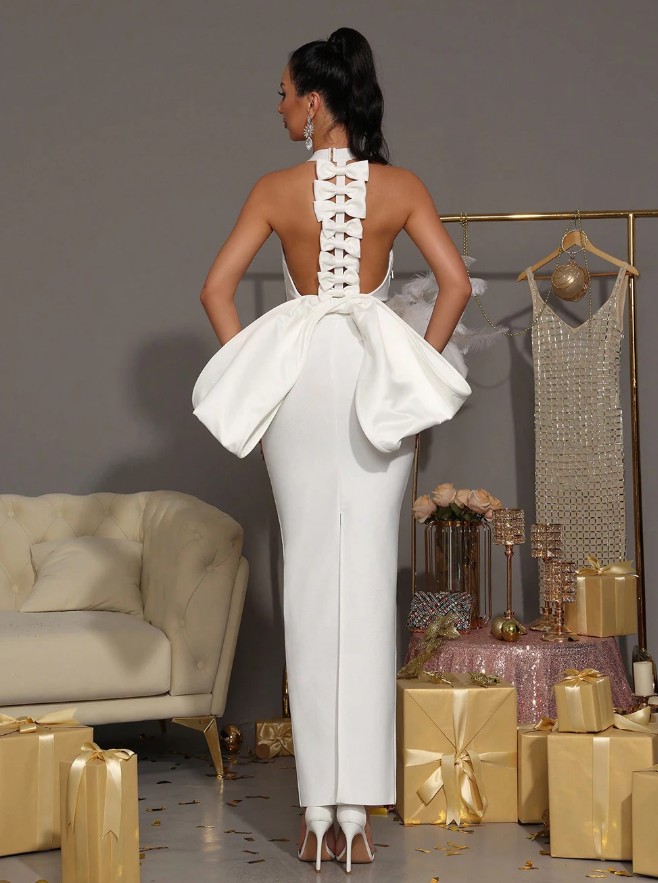 I Linie Brautkleid Hellrun mit Sexy Rückenausschnitt und&nbsp;Schleife