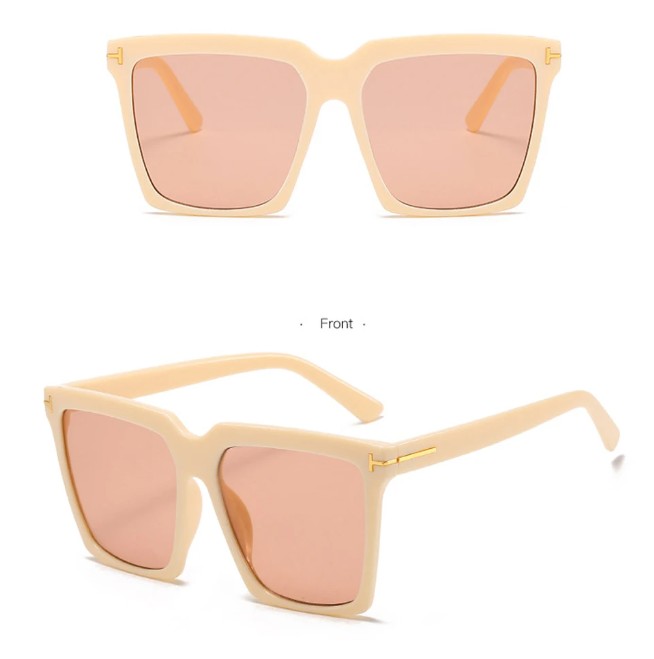 Oversize Damen Sonnenbrille Shari Quadratisch Gelb&nbsp;Rosa