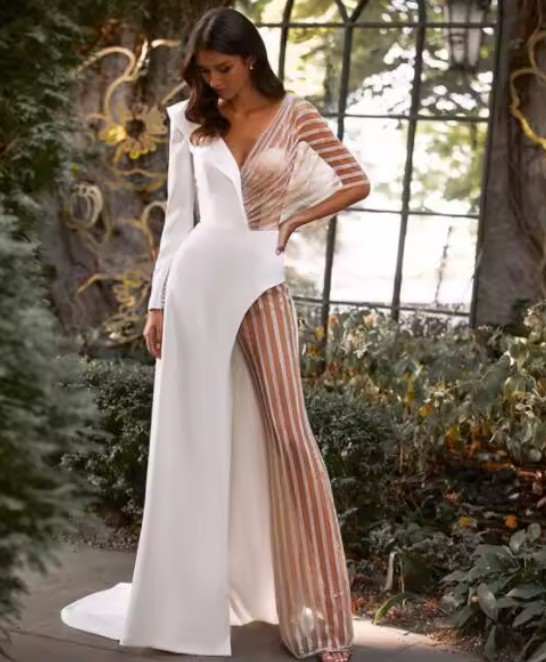 Sexy Overall Jumpsuit Hannah für den Standesamt in&nbsp;Weiß