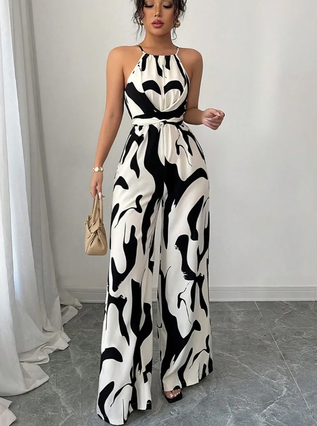 Spaghettiträger Sommer Einteiler Overall 2025 Weiß&nbsp;Schwarz