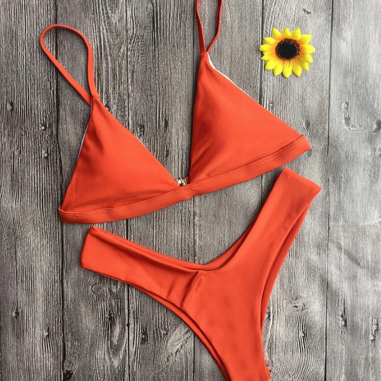 Triangle Bikini 2025 Signe mit Hohe Taille&nbsp;Rot