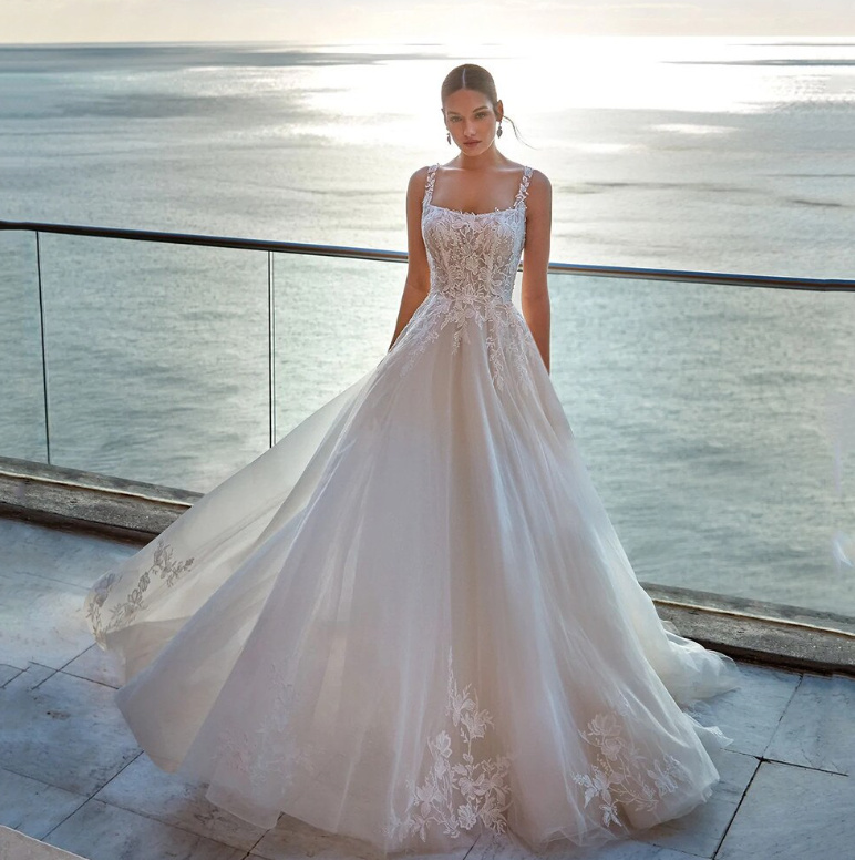 A-Linie Brautkleid Darja mit Spitzen Applikationen&nbsp;Rückenfrei