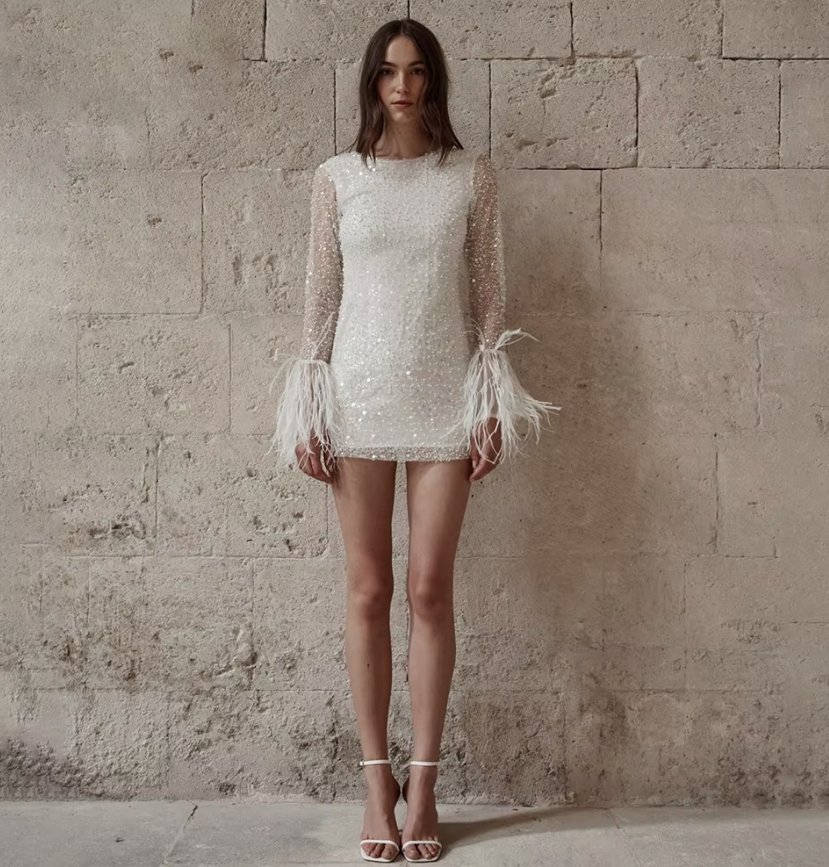 Sexy Mini Glitzer Brautkleid&nbsp;Carmen