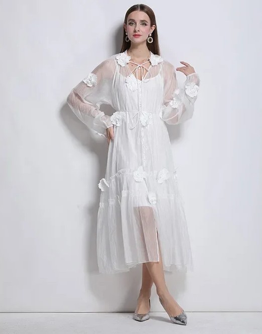 A Linie Chiffon Standesamtkleid Debbie mit&nbsp;Blumen