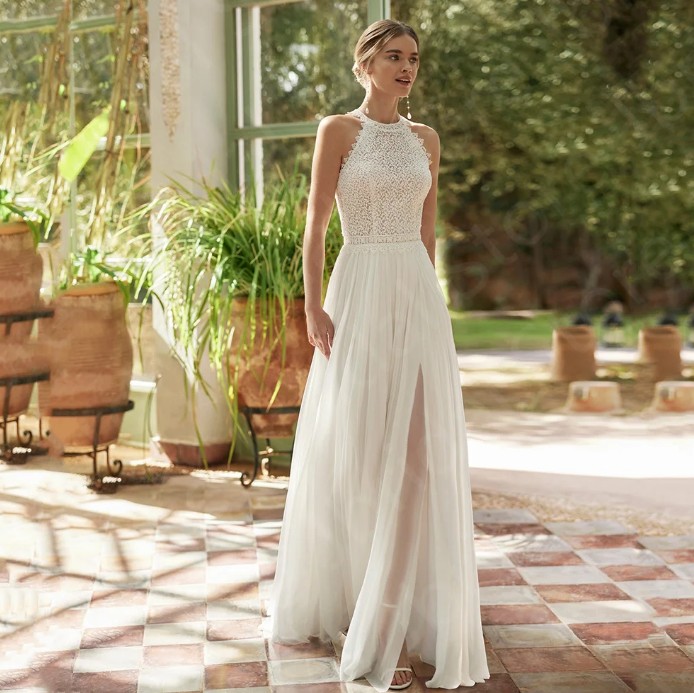 Ärmelloses A Linie Brautkleid Helen mit Tüll Rock und&nbsp;Spitze