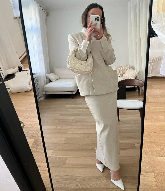 I Linie Damen Kostüm Emina Elegant in Creme&nbsp;Lang