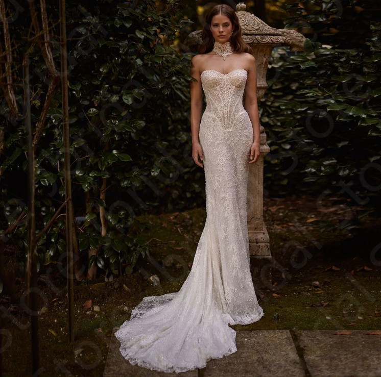 Schulterfreies I Linie Brautkleid Hallgard Schleppe&nbsp;Abnehmbar