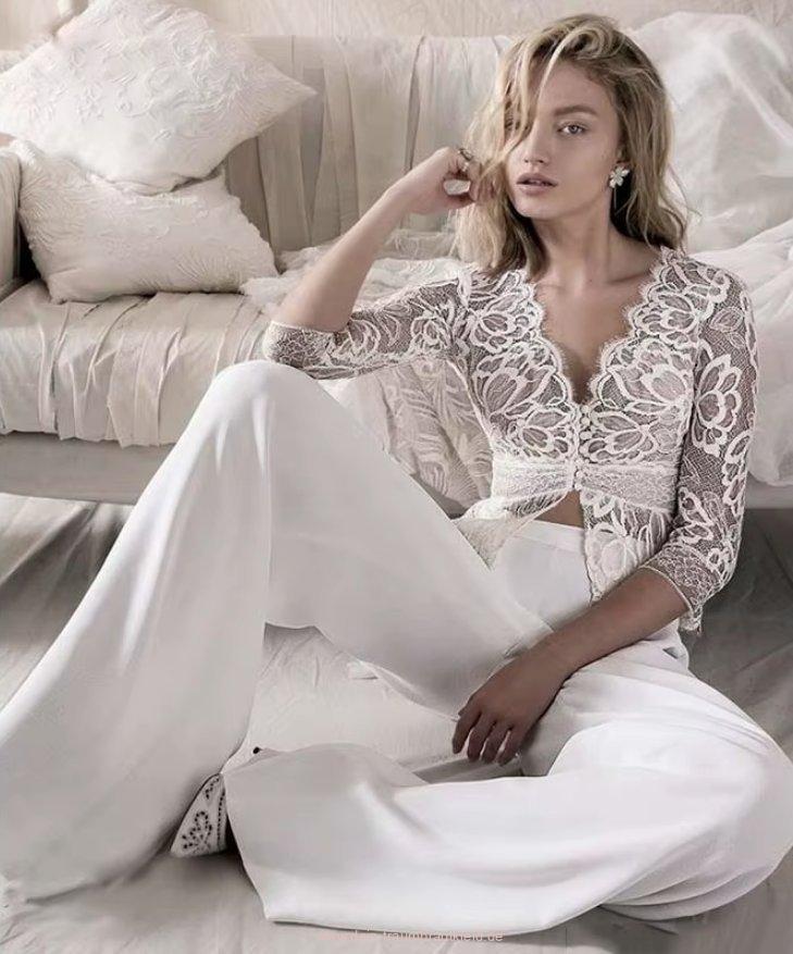 Boho Style Braut Zweiteiler Charlie Standesamt Outfit mit&nbsp;Spitze