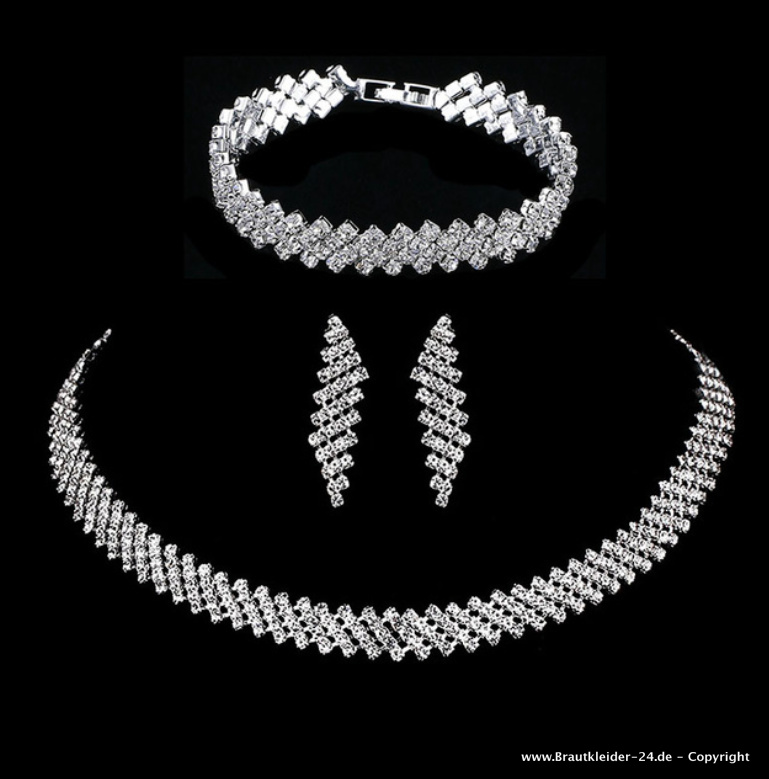 Strass Kristall Brautschmuck Set Grete&nbsp;Vierteilig
