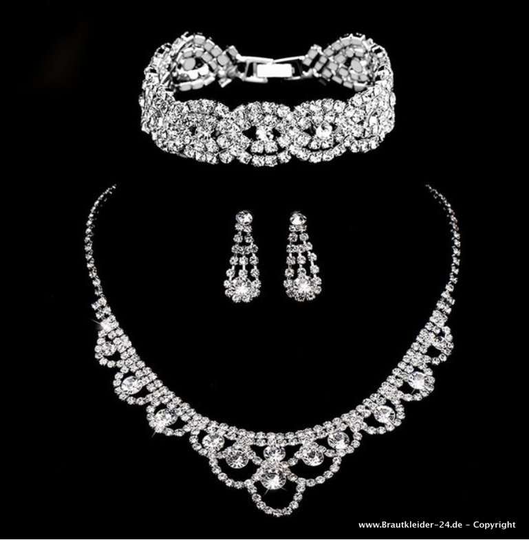Strass Kristall Brautschmuck Set Geli&nbsp;Vierteilig