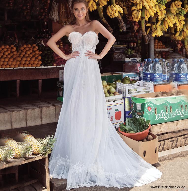 Schulterfreies Bustie Brautkleid Giulijana mit Tüll und Spitzen Applikationen