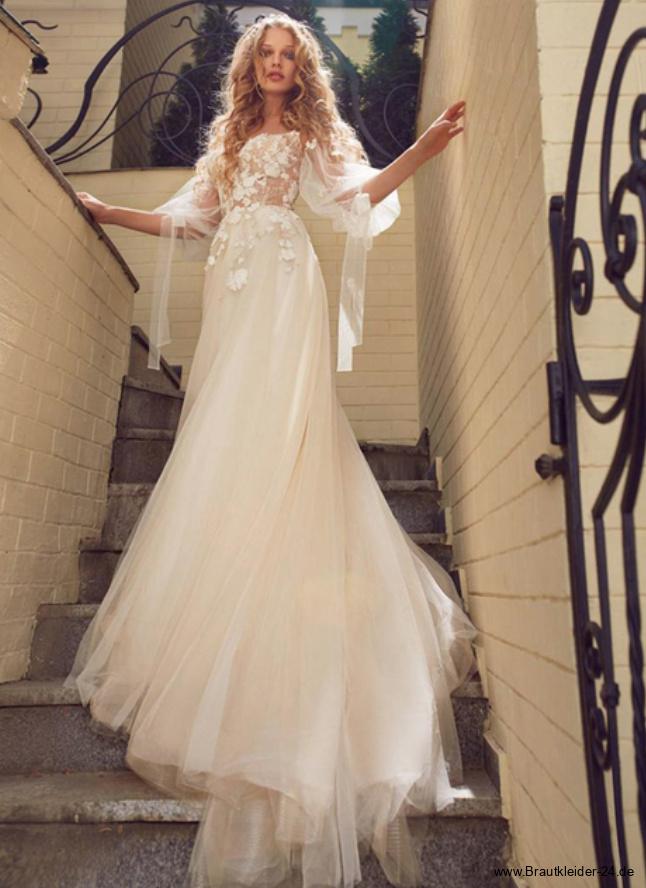 Tüll Boho Brautkleid Hokulani mit 3D&nbsp;Applikationen