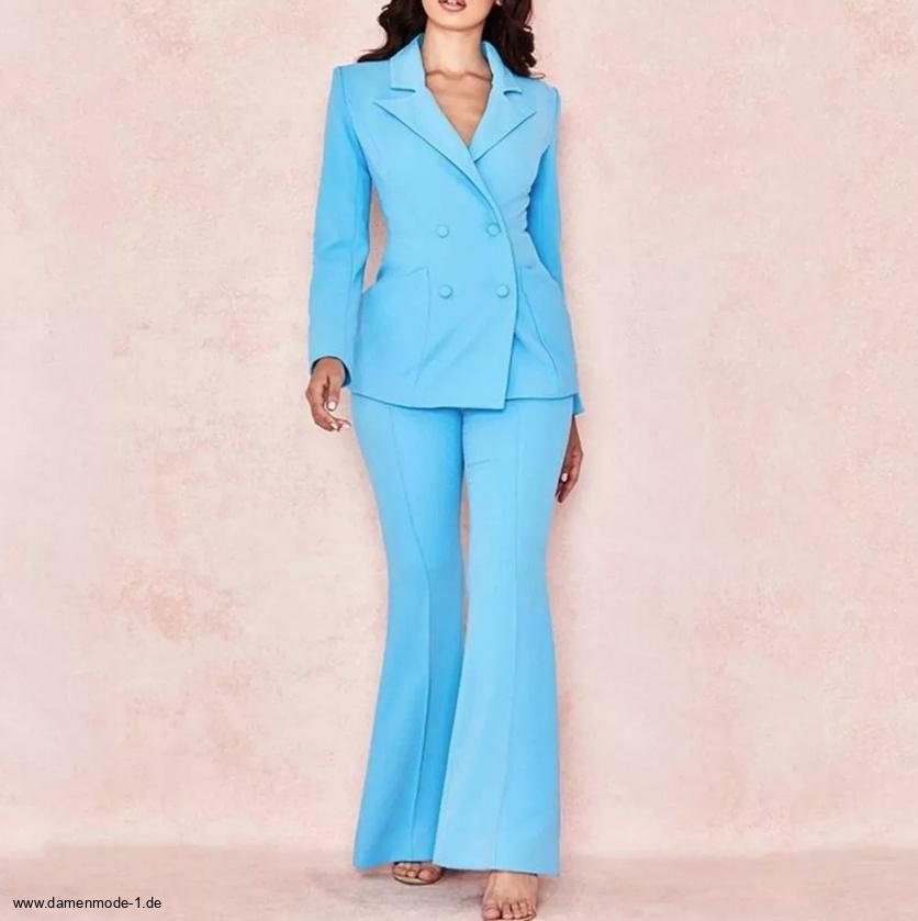 Damen Hosenanzug Outfit Elegant in&nbsp;Himmelblau
