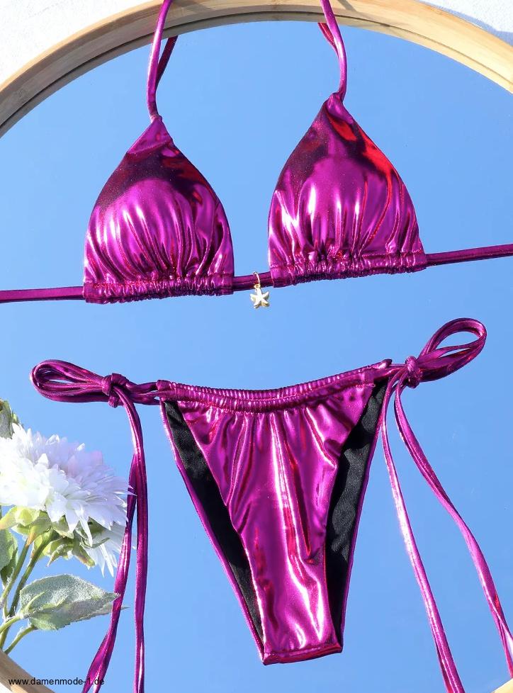 Metallic Glitzer Bikini in&nbsp;Pink