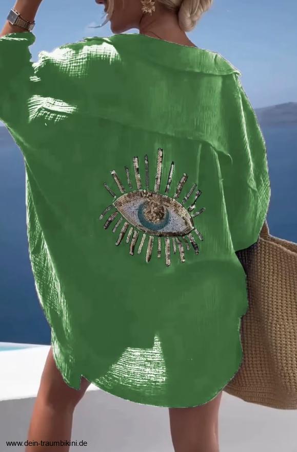 Damen Long Bluse Strandkleid in&nbsp;Grün
