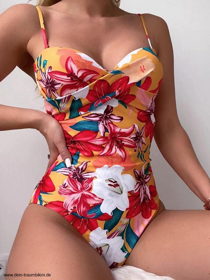 Spaghettiträger Push Up Badeanzug 2025 Verenice mit&nbsp;Blumenmuster