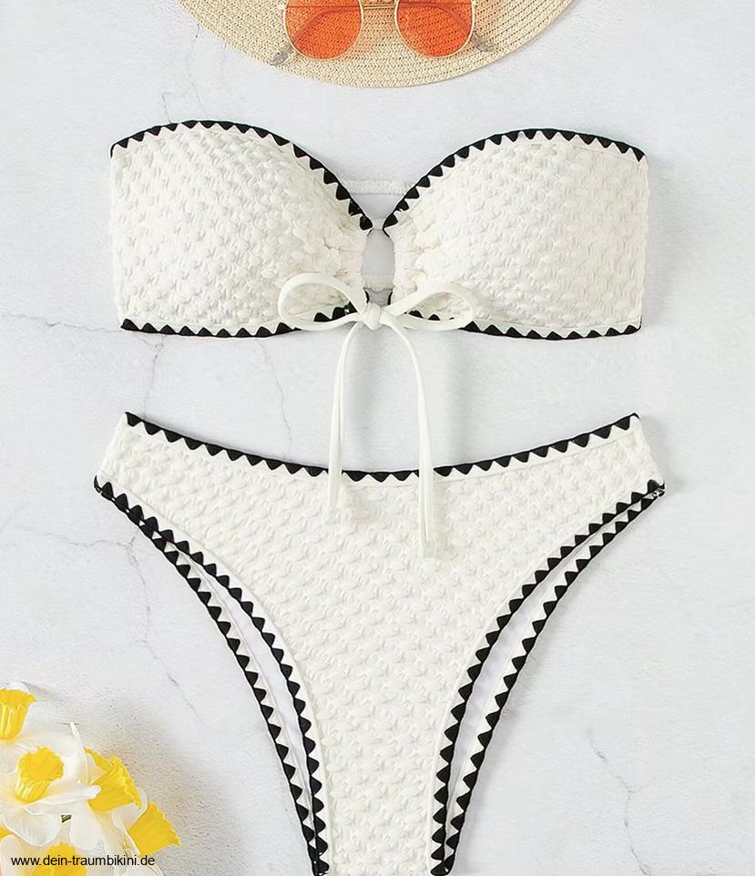 Weißer Bandeau Bikini 2025 Vangelia mit&nbsp;Applikation