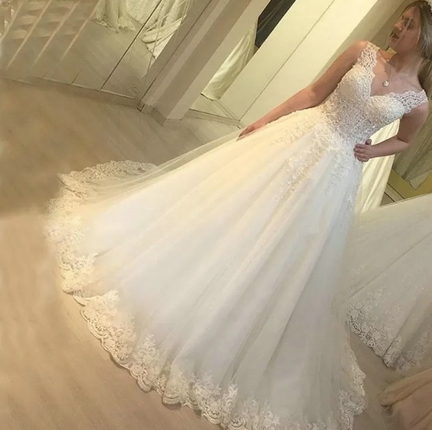 A Linie Brautkleid Hanami Klassisch Ärmellos mit&nbsp;Spitze