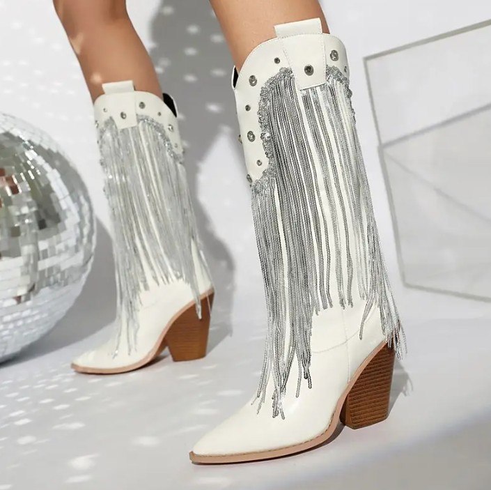 Pailletten Brautschuhe Glitzer Western Cowboy Stiefel&nbsp;Iolanthe