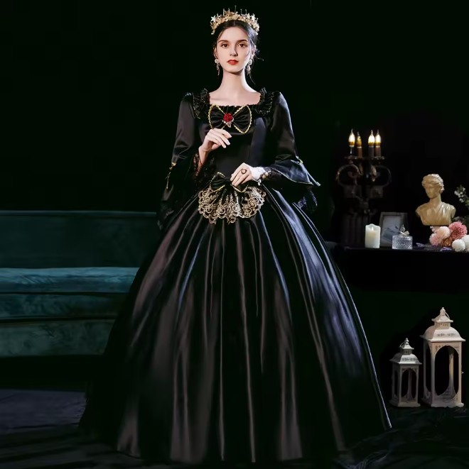  Viktorianisches Brautkleid Hendrieke in Bronze mit&nbsp;Stickereien