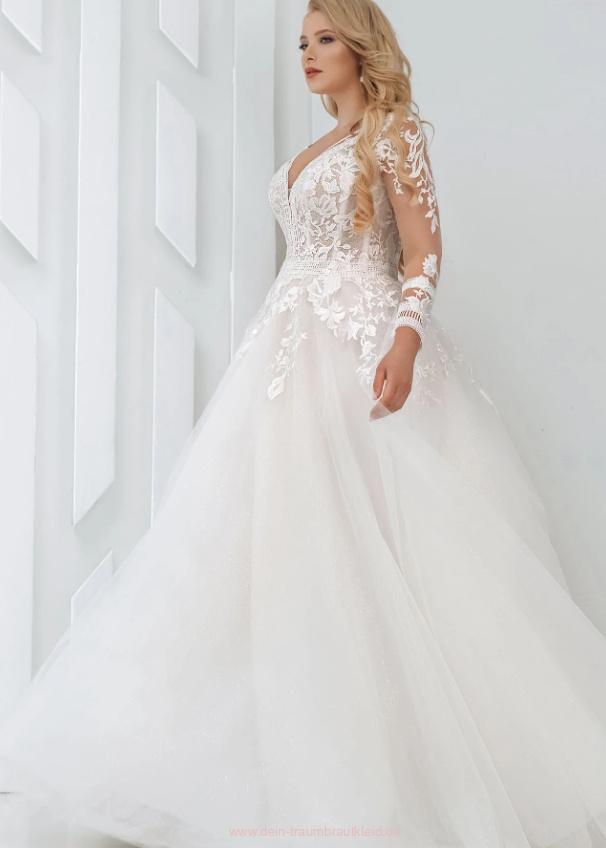 Plus Size Brautkleid Annabelle mit Tattoo Spitze und&nbsp;Ärmel