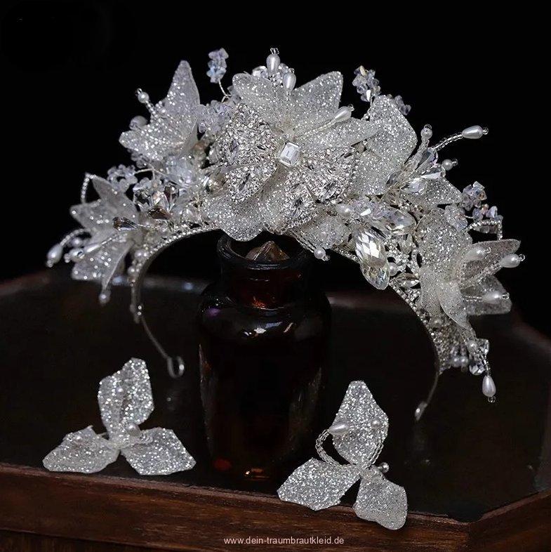 Luxus Kristall Braut Tiara Diadem Aline mit&nbsp;Ohrringe