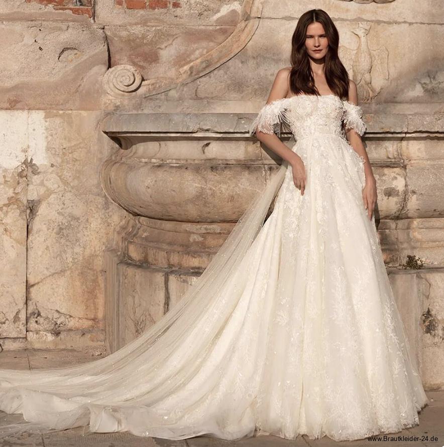 Schulterfreies Prinzessin Brautkleid Hochzeitskleid Kalani Schleppe mit&nbsp;Romantisch