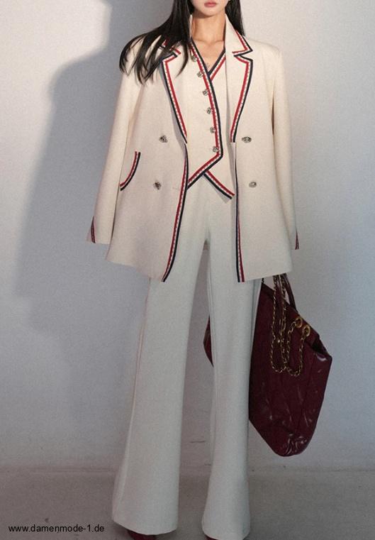 Eleganter Hosenanzug Dreiteilig Hose Weste mit&nbsp;Blaser