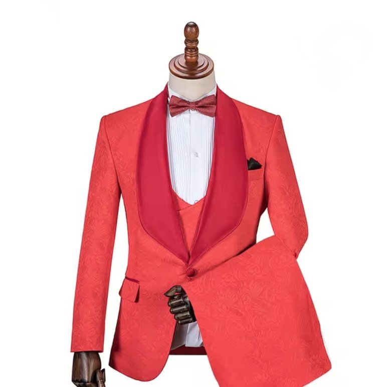 Hochzeitsanzug für den Bräutigam Dreiteilig mit Weste in&nbsp;Orange