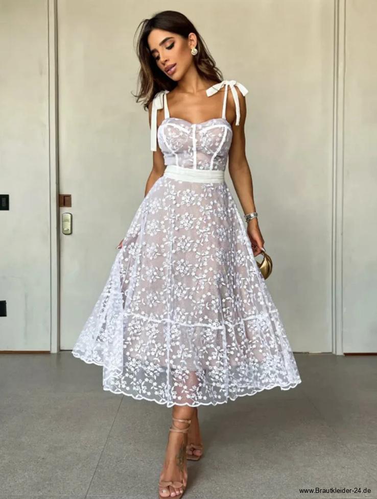 Jacquard Standesamtkleid Lilith aus Spitze&nbsp;Wadenlang