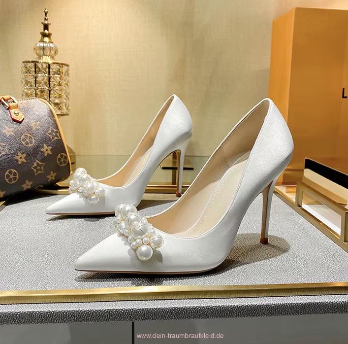 Perlen Braut Heels Hochzeitsschuhe Esmé&nbsp;Weiß