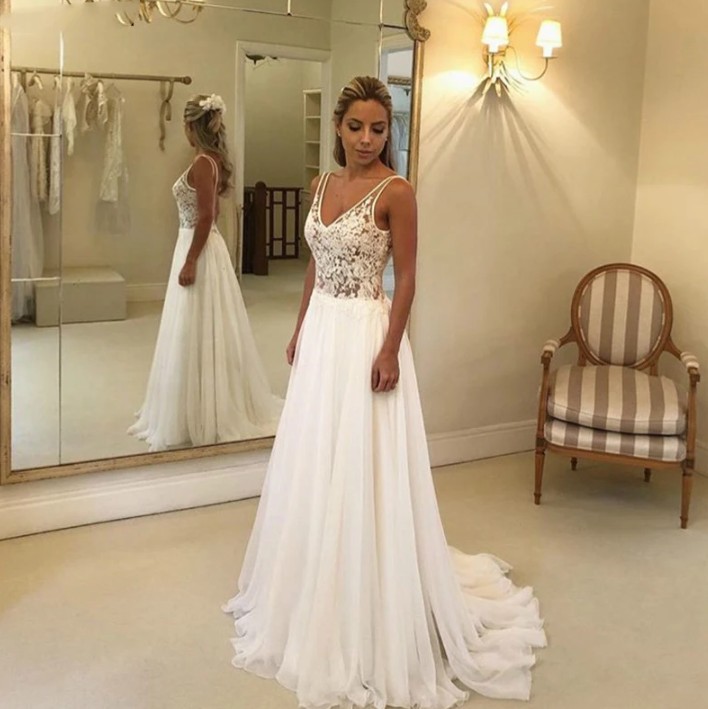 A Linie Brautkleid Imelda mit Spitze und Sexy Rückenausschnitt