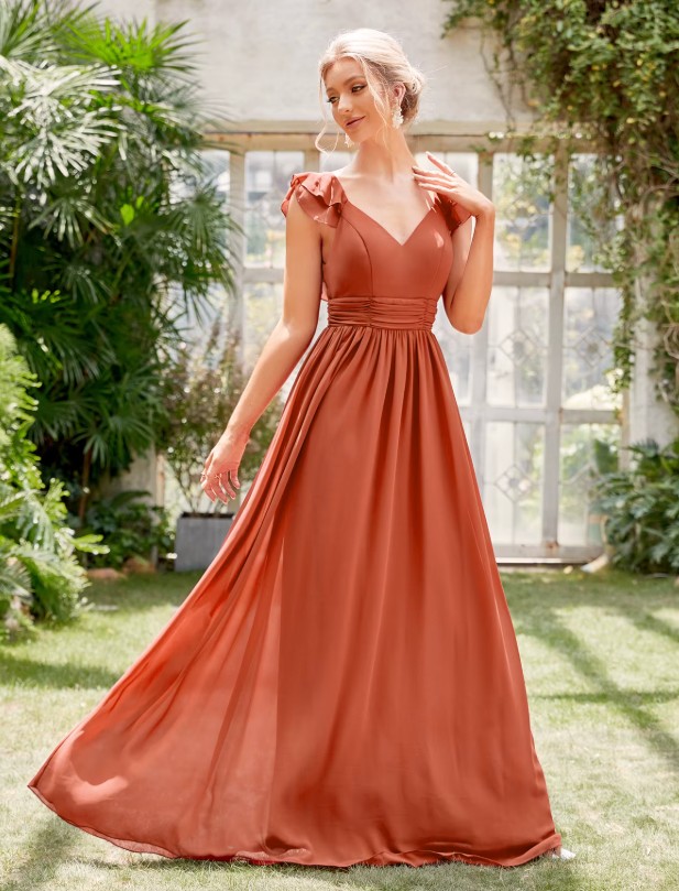 A Linie Chiffon Abendkleid Elisabet Festlich in&nbsp;Orange